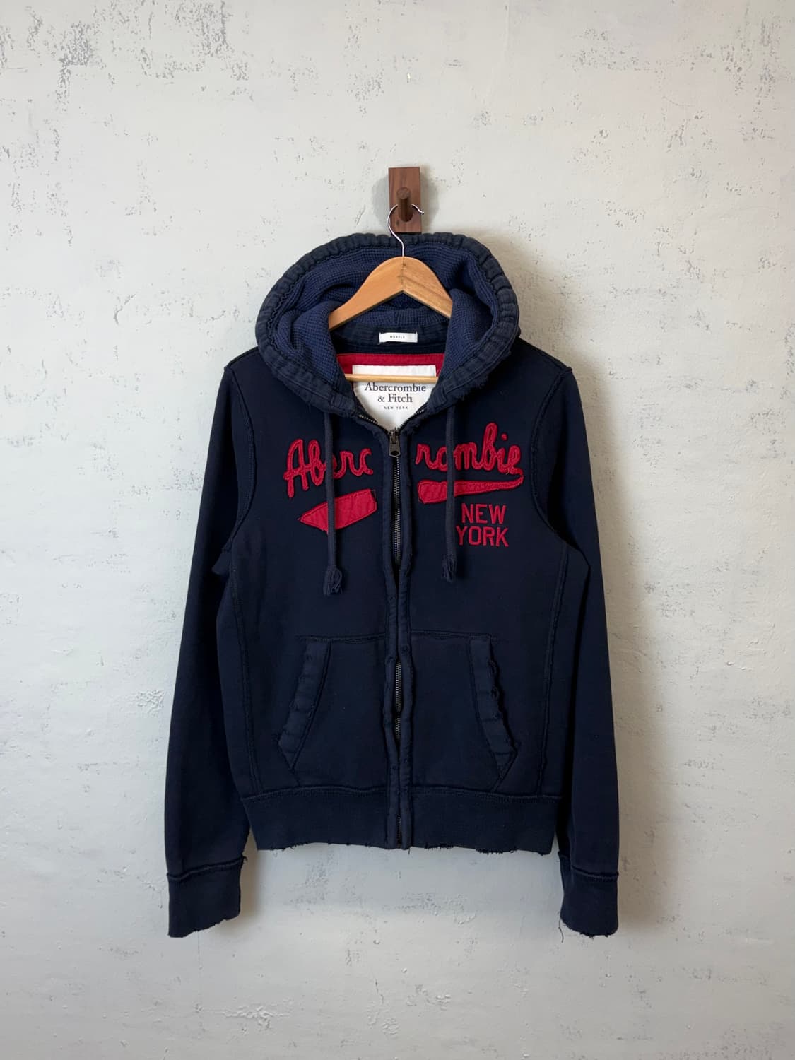 아베크롬비 디스트레드 그런지 후드집업 네이비 상품이미지1