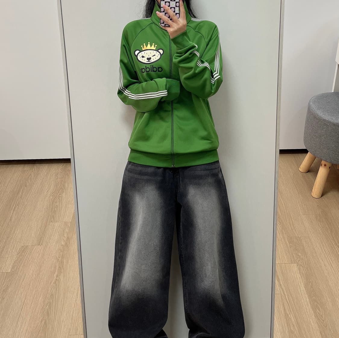 아디다스 니고베어 빅로고 그린 트랙탑 져지 상품이미지2