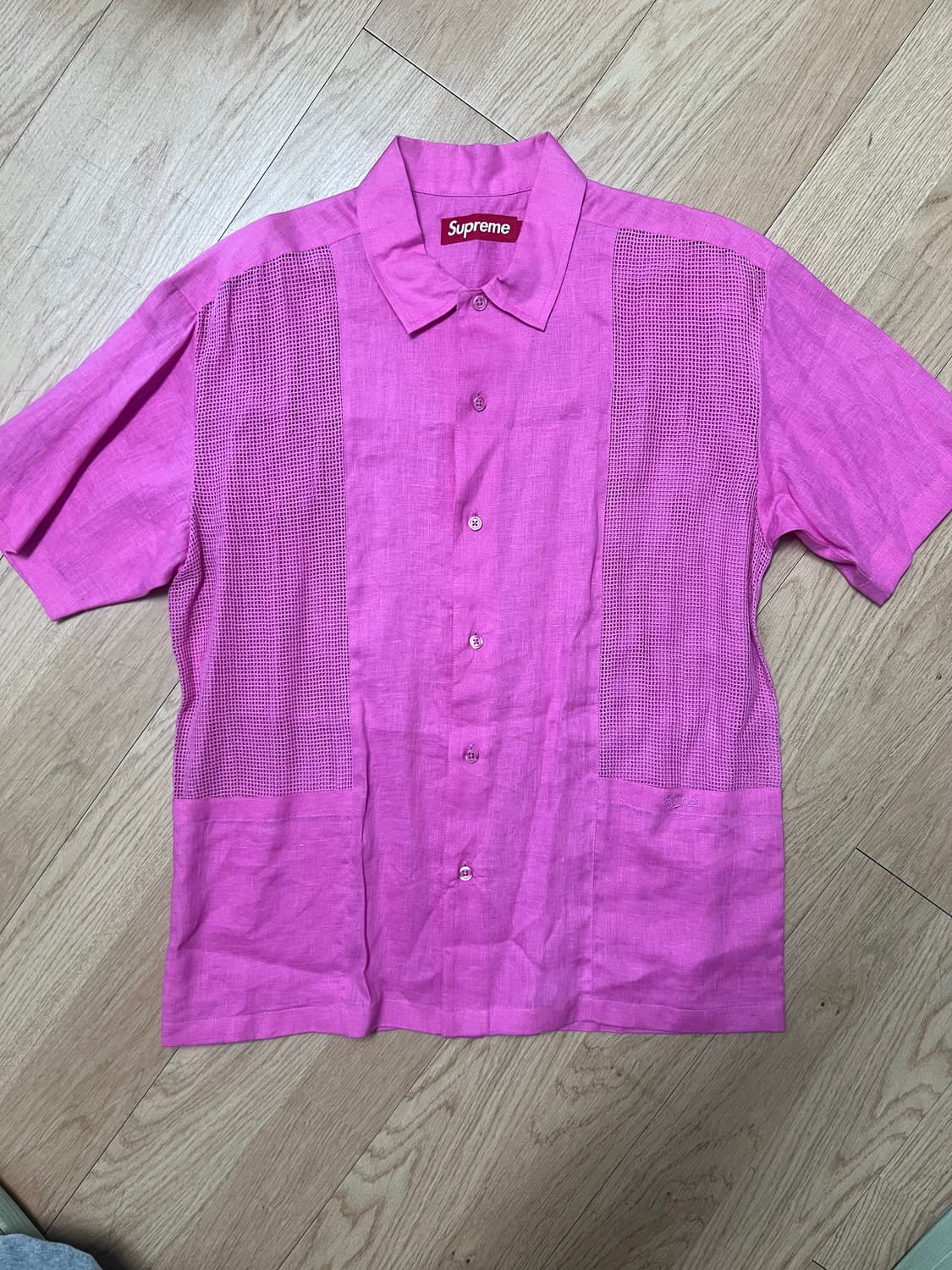 [S]Supreme mesh panel linen shirt 새제품 상품이미지1