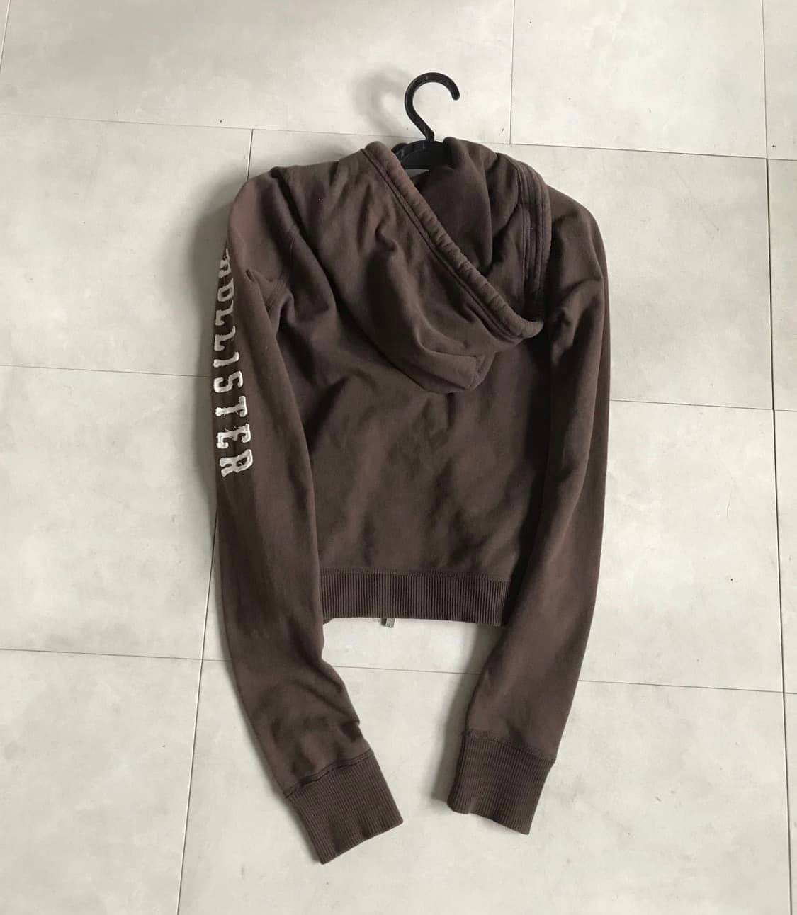 유일)홀리스터 딱붙 브라운 투웨이 후드집업 딸기초코 상품이미지6