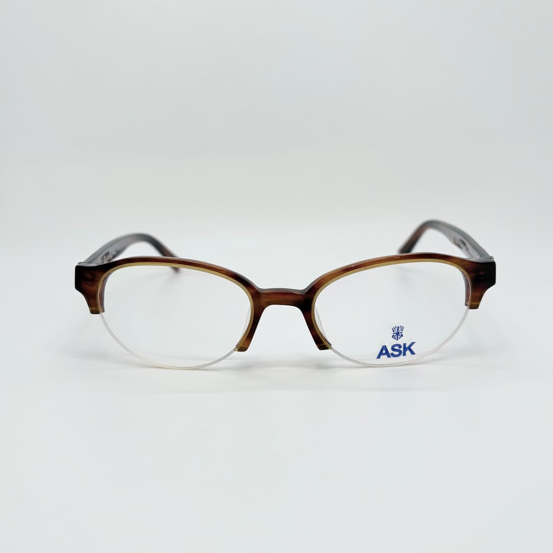 ASK 오벌형 브라운 반뿔테 빈티지안경 상품이미지3