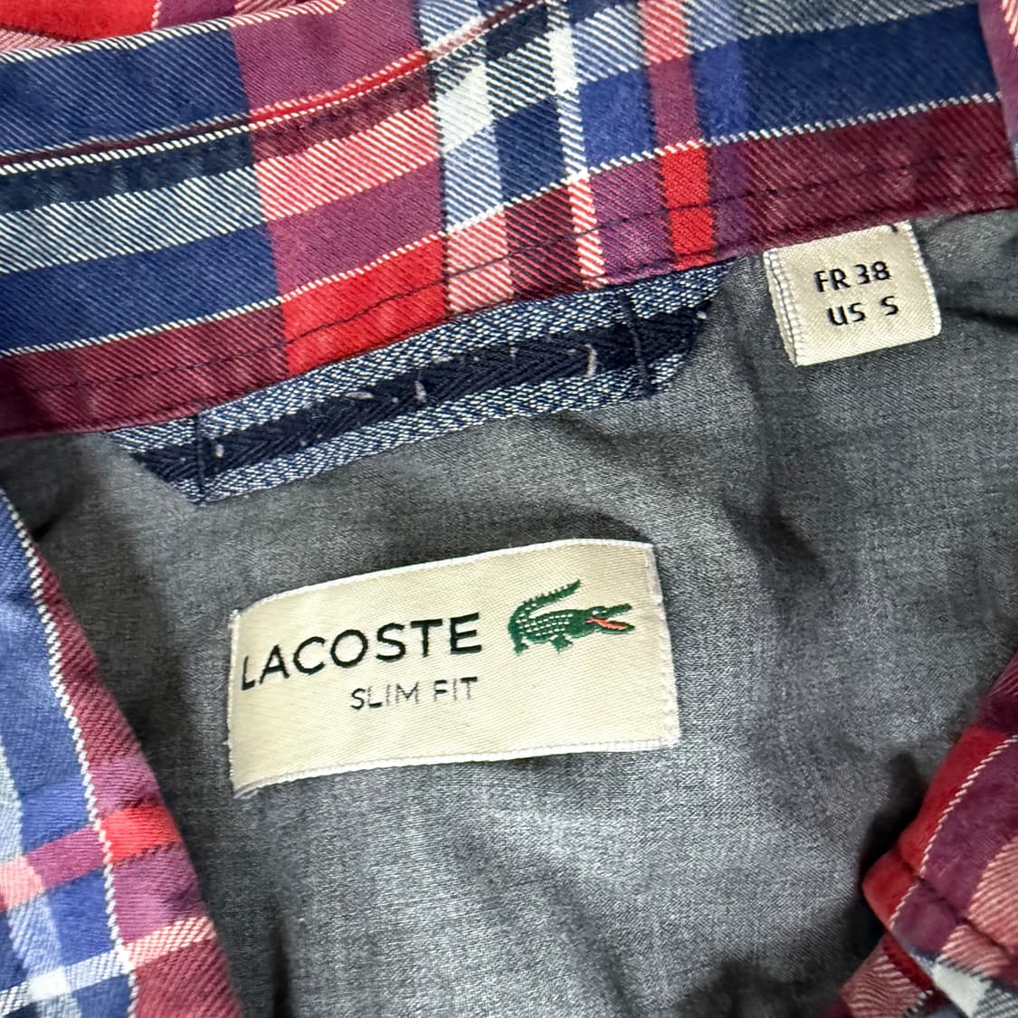 [38] 라코스테 슬림핏 체크셔츠 0115T1 상품이미지3