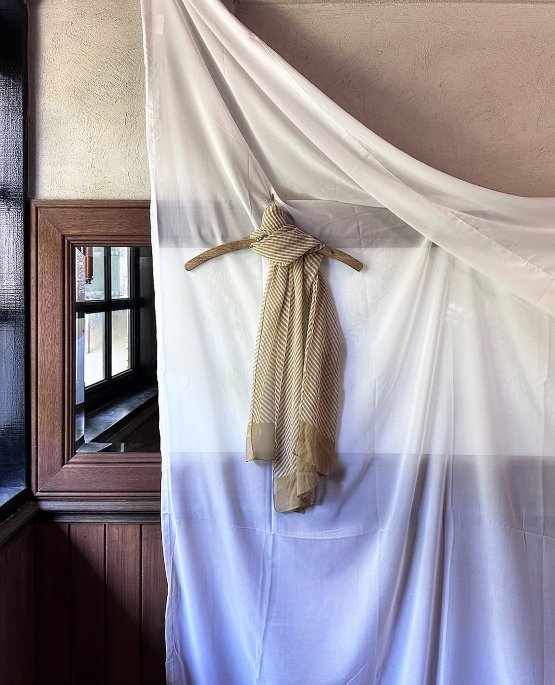 ELLE stripe sheer scarf 상품이미지1