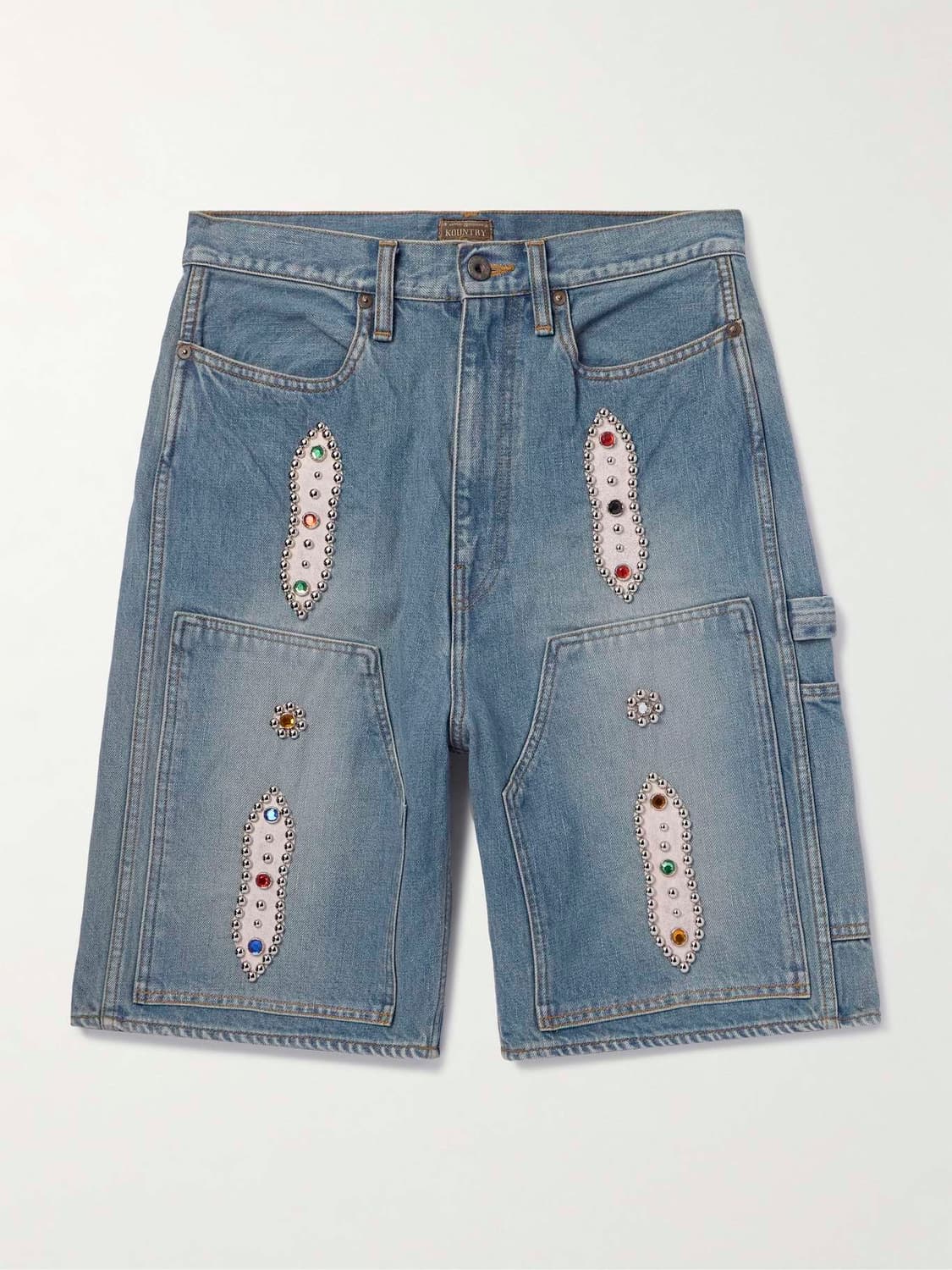 [34,36,38]캐피탈 25fw 스터드 리메이크 데님 팬츠 상품이미지1