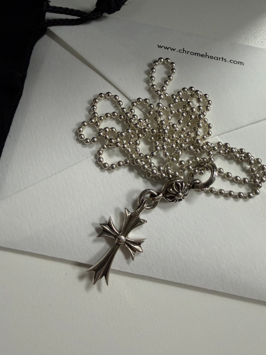 크롬하츠 원볼 타이니 크로스 볼체인 30인치 목걸이 상품이미지1