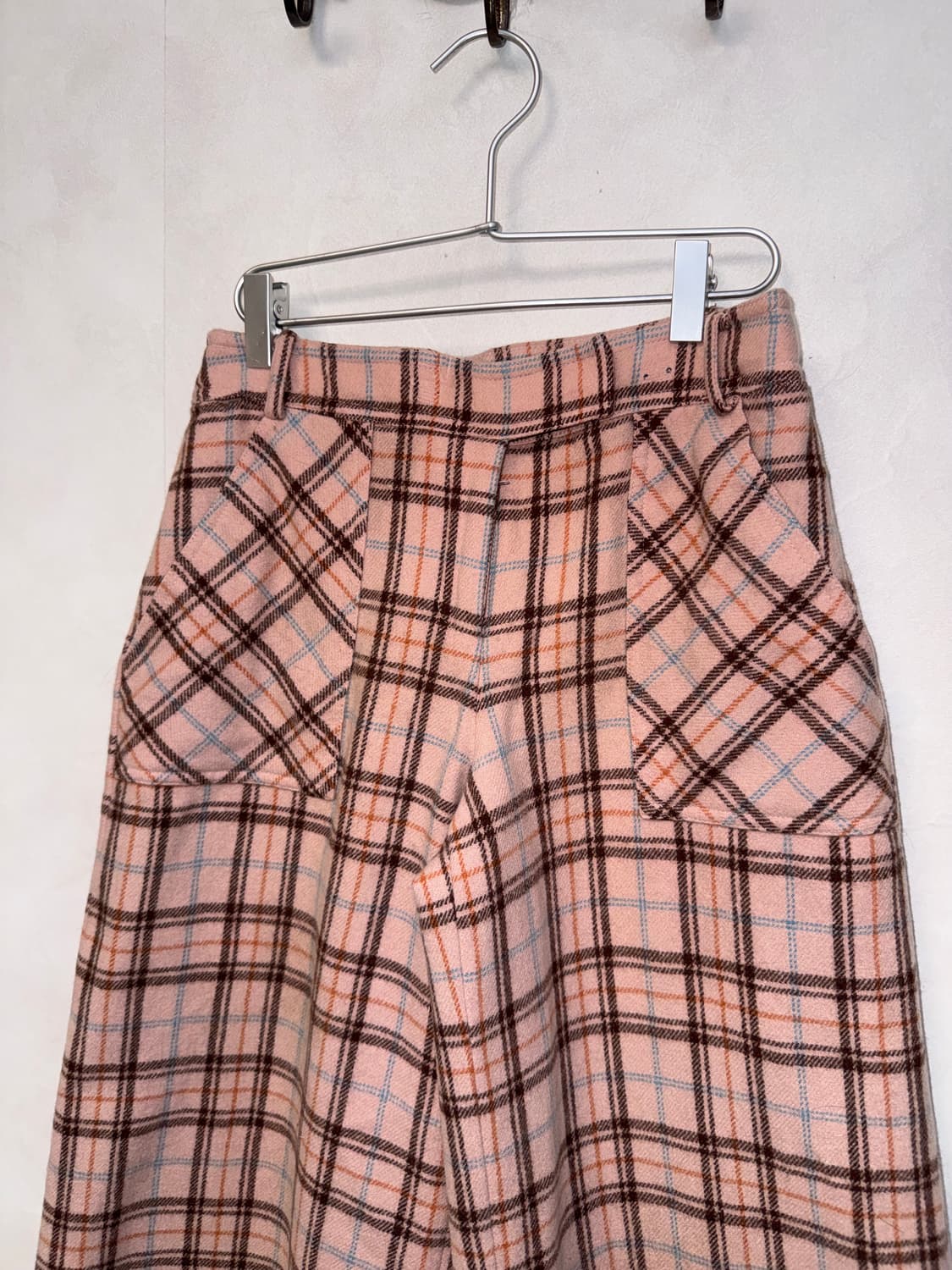 O’2ND baby pink wool check pants 상품이미지2