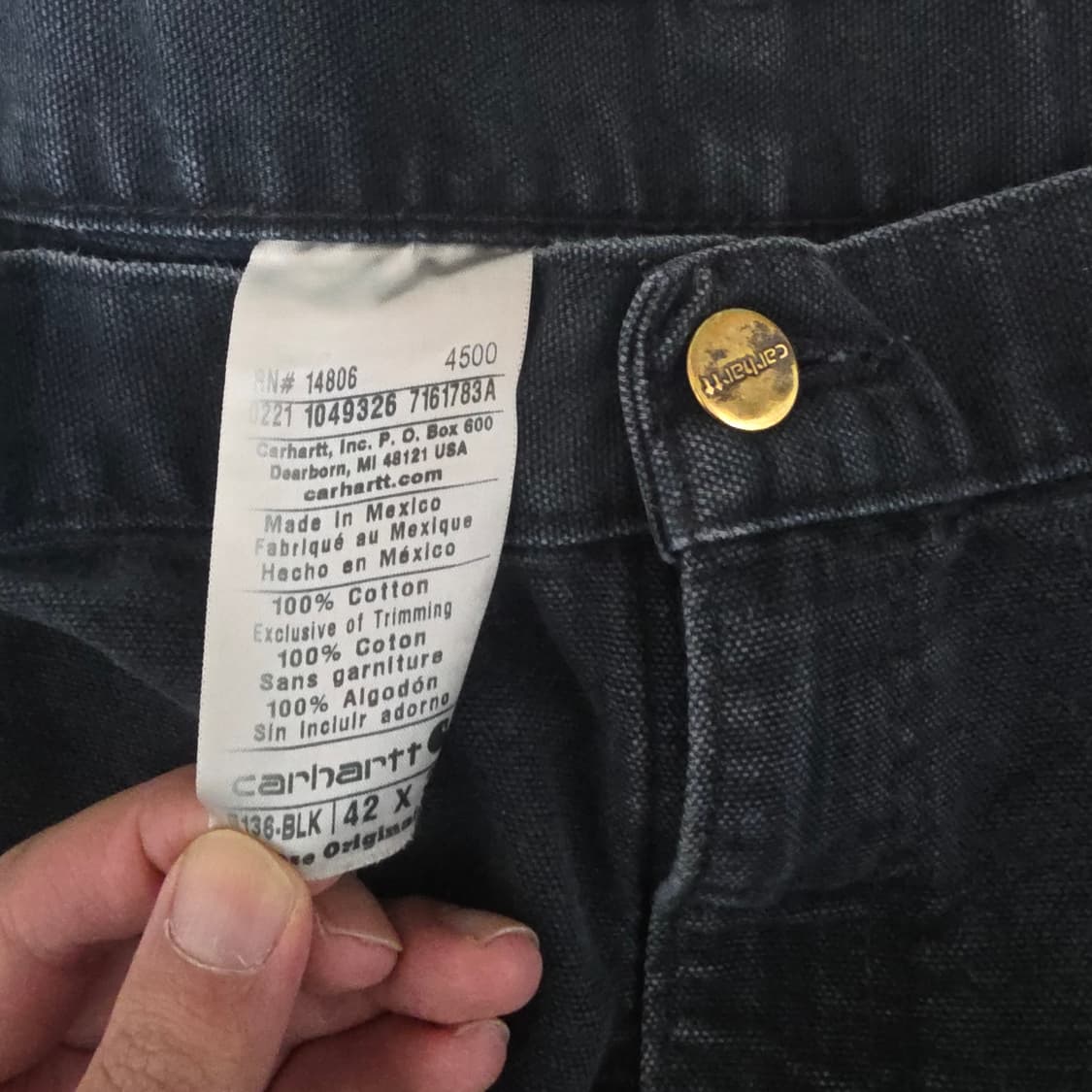 [42X30] 빈티지 칼하트 더블니 B01 BLK 워크팬츠 트래쉬 BK5 상품이미지9