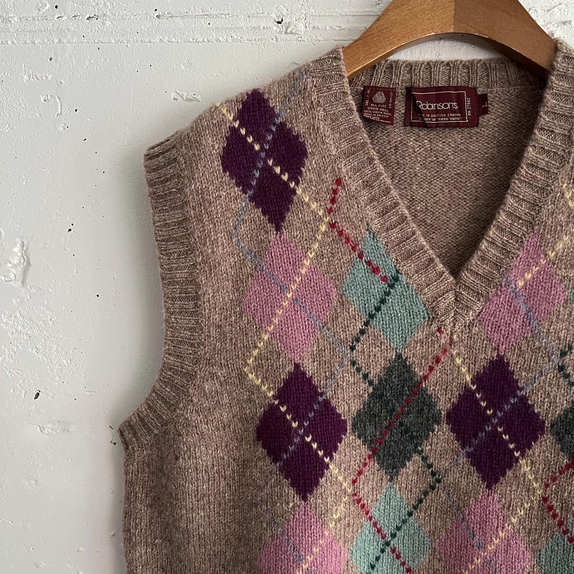 아가일 패턴 니트베스트 상품이미지2