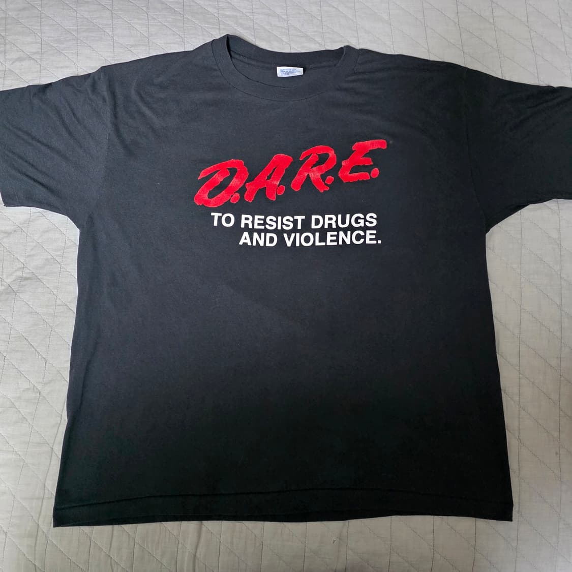 [XL] 90s 빈티지 DARE 티셔츠 블랙 ver.헤인즈 상품이미지1