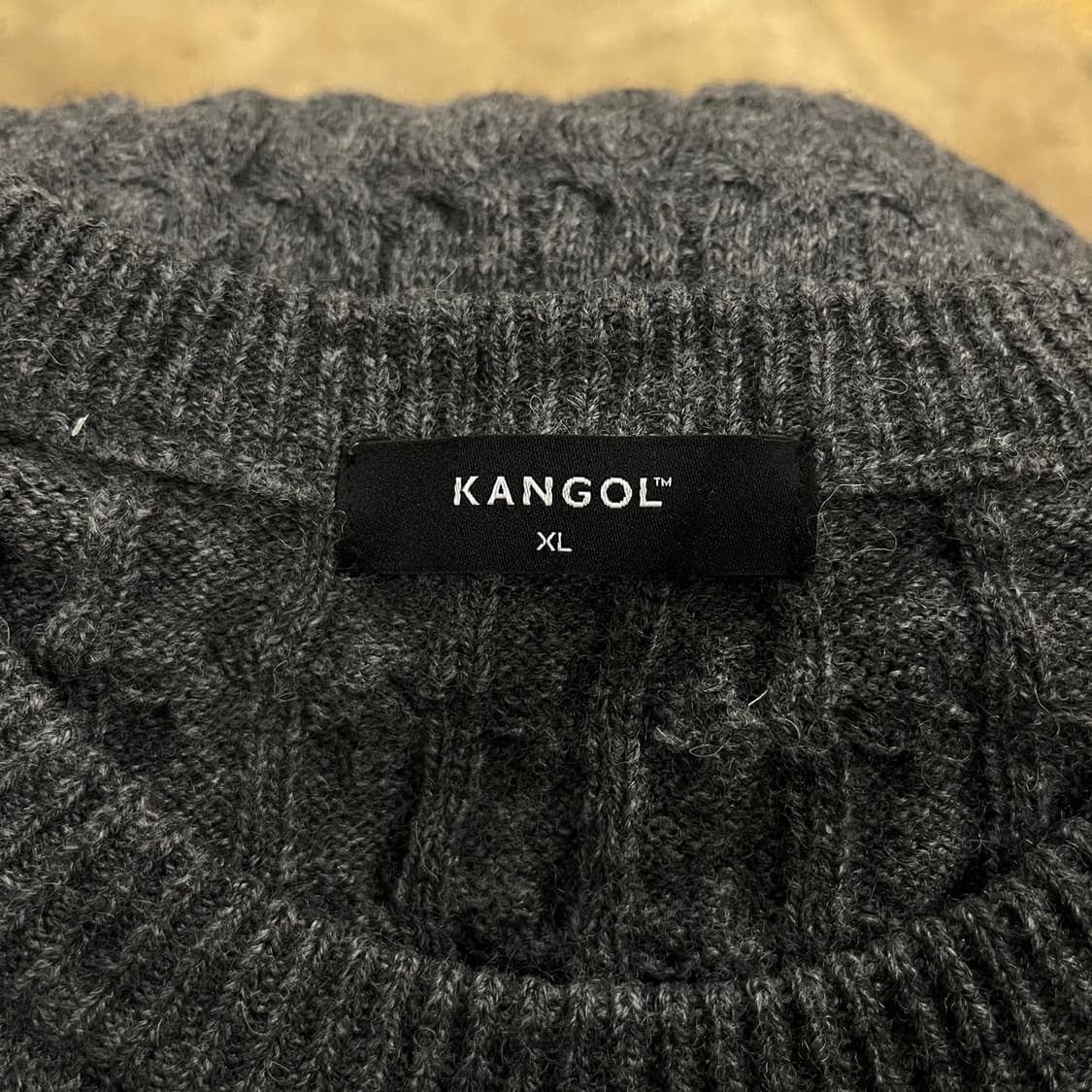 [정품/XL] 캉골 케이블 니트 조끼 차콜 b14 상품이미지4