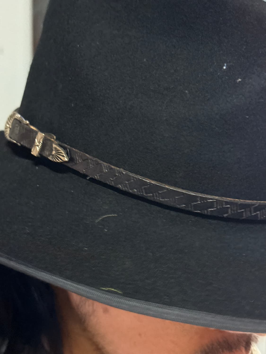 메이드인 USA 레더 터키석 스트랩 울 페도라 XL 상품이미지10