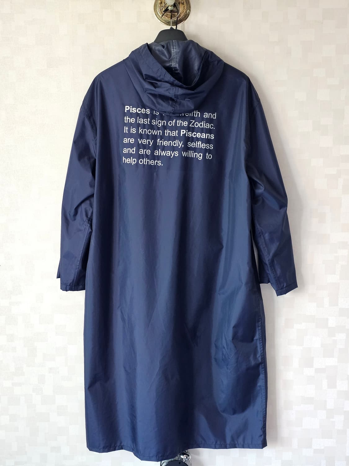 베트멍 물고기자리 롱 레인코트 네이비 상품이미지1