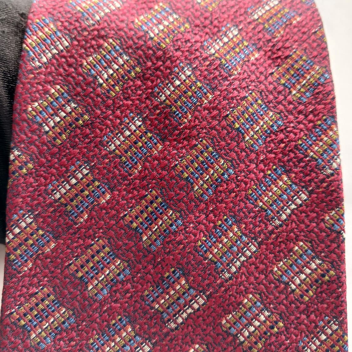 웅가로 실크 레드 지오메트릭 패턴 넥타이 9.6cm A+등급 A18562 상품이미지6