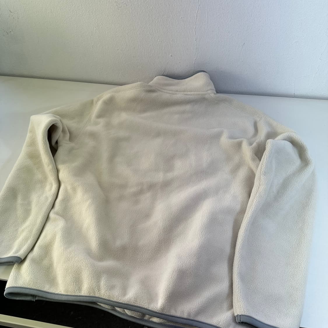 S 유니클로 아이보리 반집업 후리스 상품이미지5