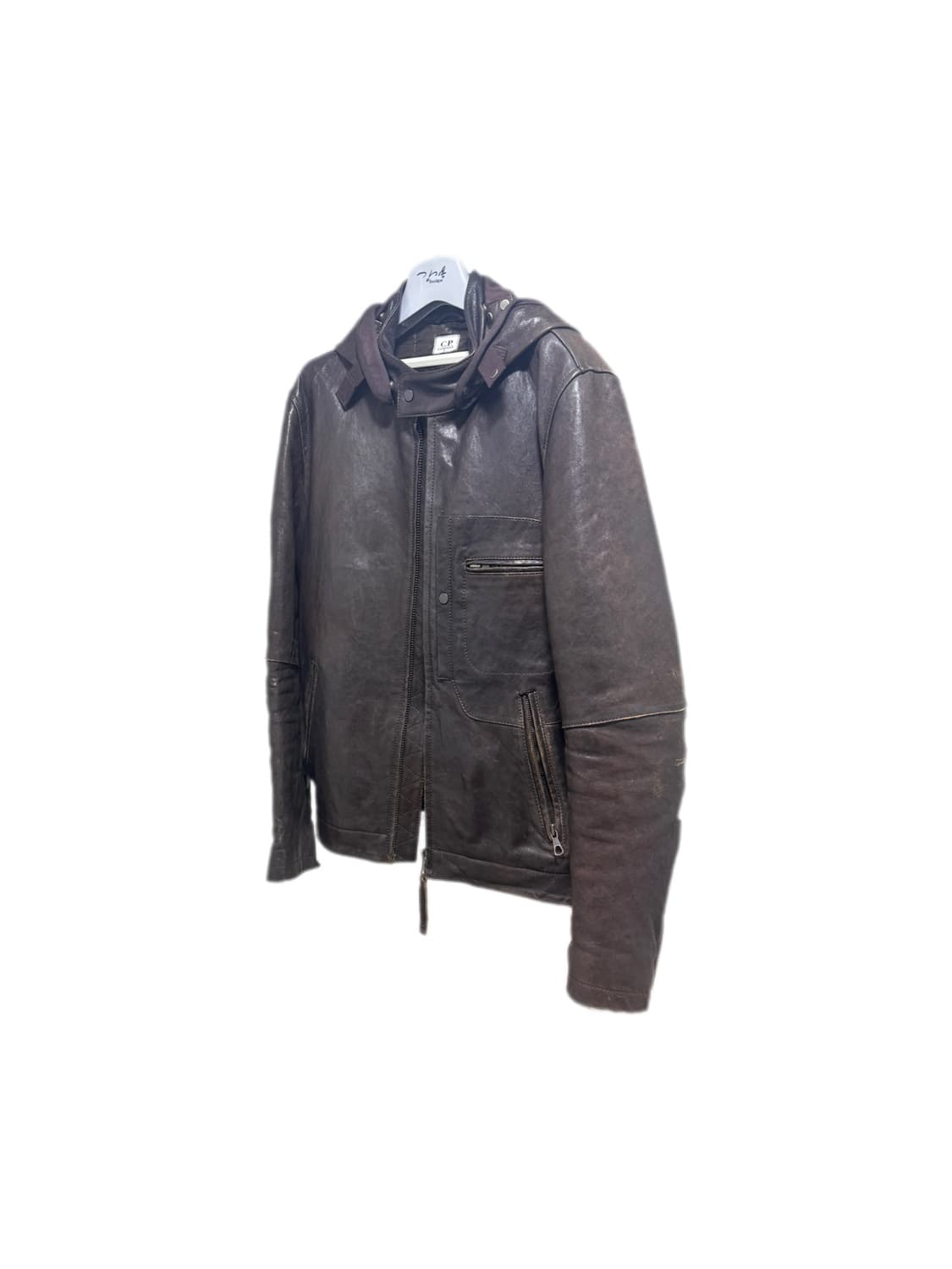 Cp 가죽후드 자켓 상품이미지1