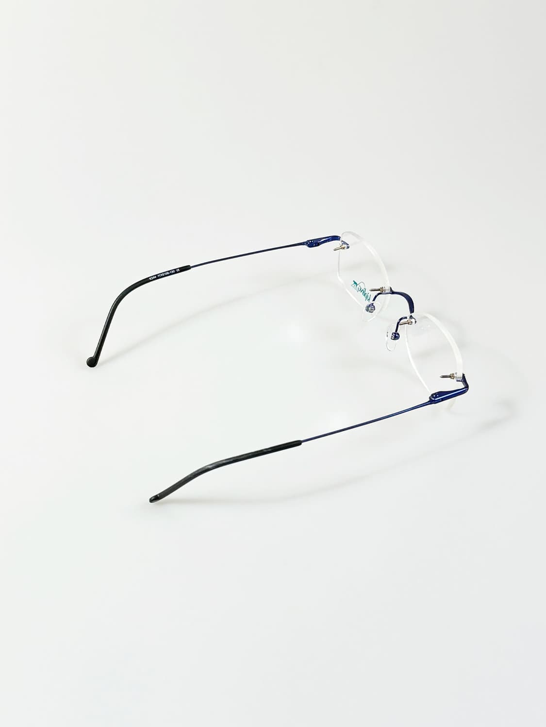 90s KIPLING 무테 스퀘어 블루 메탈 빈티지 안경 상품이미지4