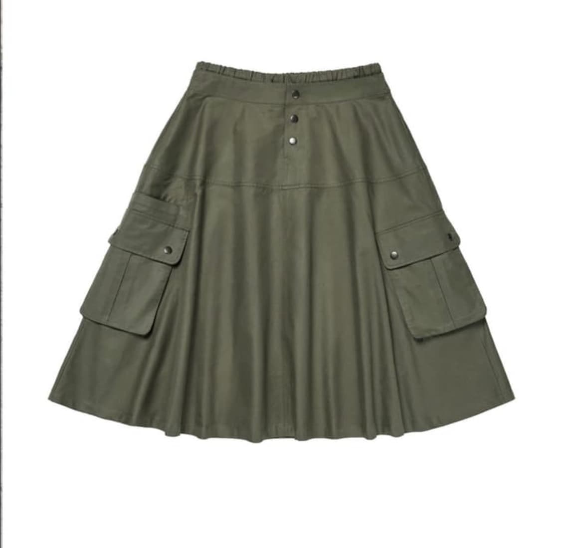 다이닛 더블레이어드 스커트 카키 상품이미지4