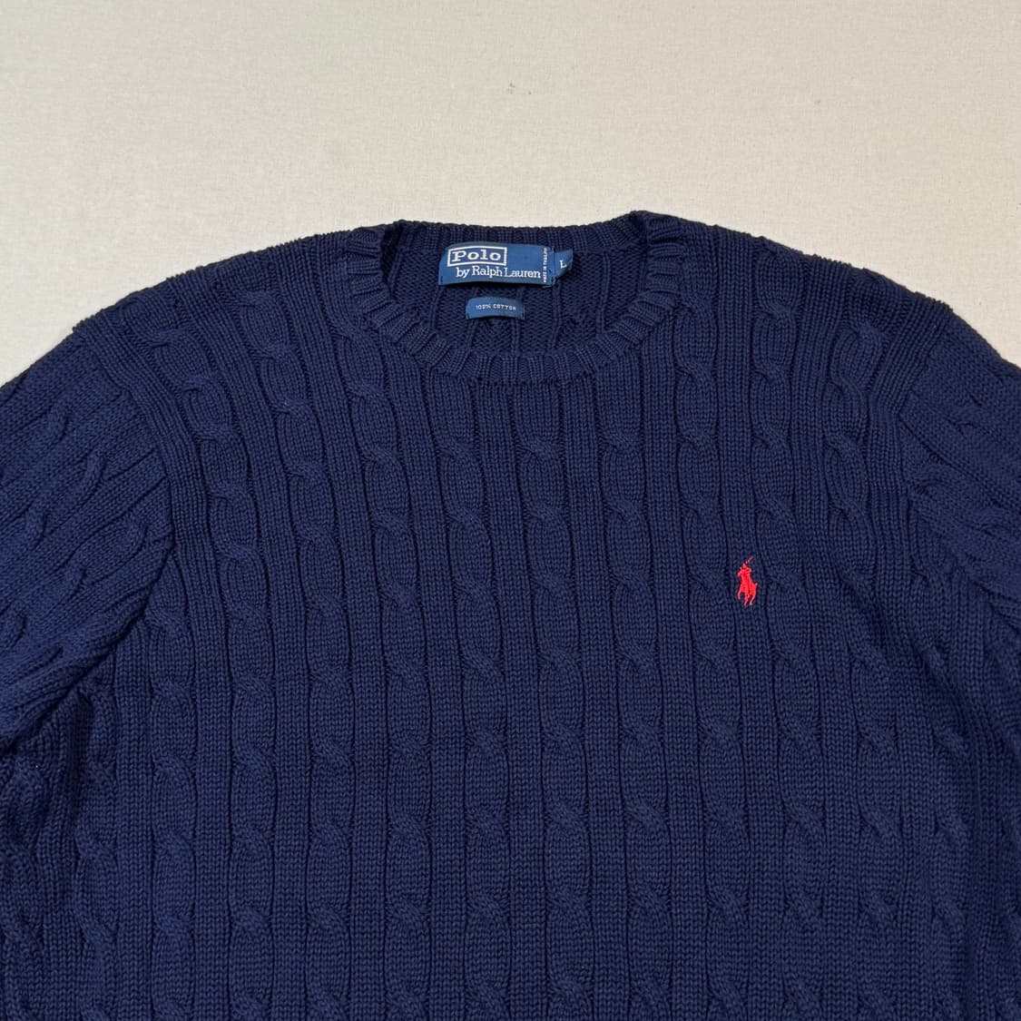 L) 폴로 랄프로렌 케이블 꽈배기 니트 네이비 상품이미지3