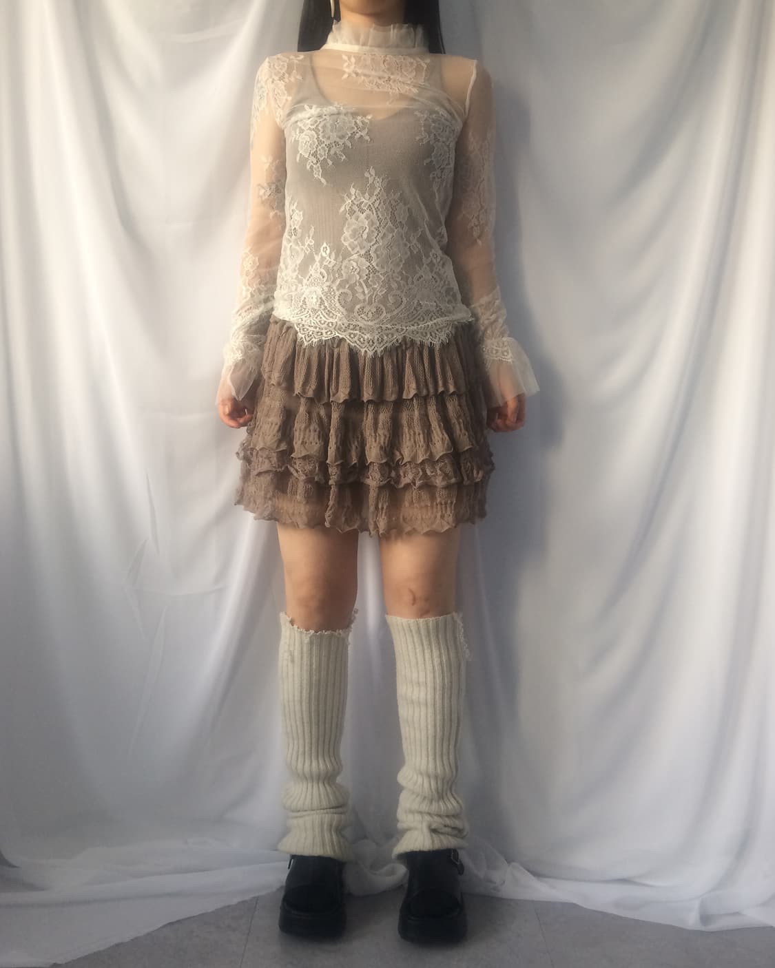 Lace see through blouse 상품이미지1