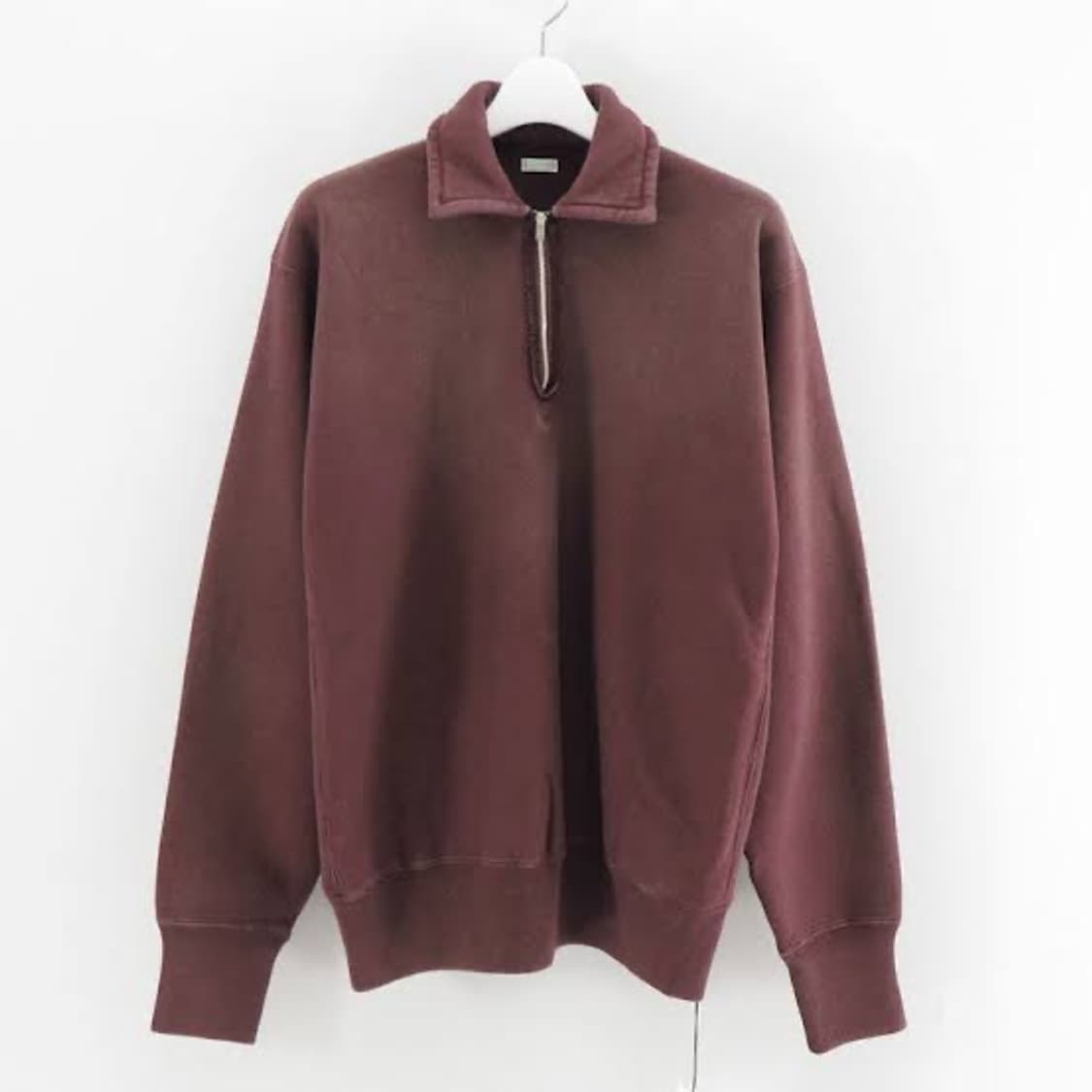 [3],[4]아프레쎄 빈티지 하프집업 집 스웻 버건디  상품이미지2