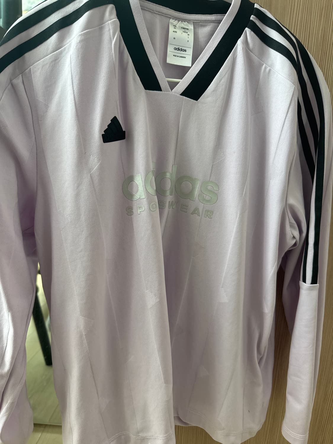 아디다스 티로 컷 3S 자카드 긴팔 티 - 라벤더 / IW5780 상품이미지2