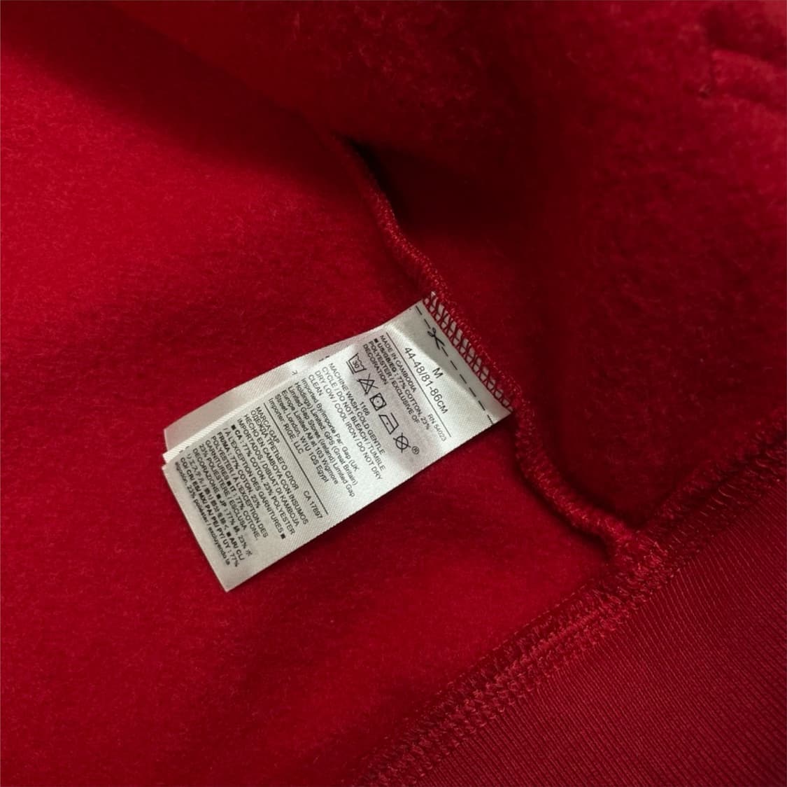 갭 Gap 레드 헤리티지 로고 기모 후드 집업 공용 M 상품이미지3