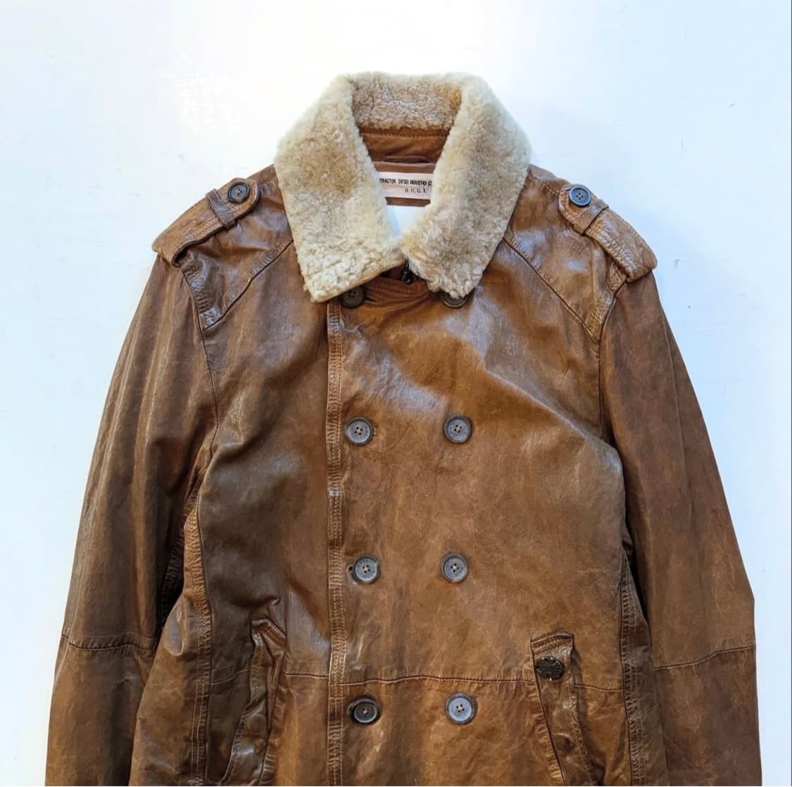 디젤 셰르파 더블 레더자켓 상품이미지2