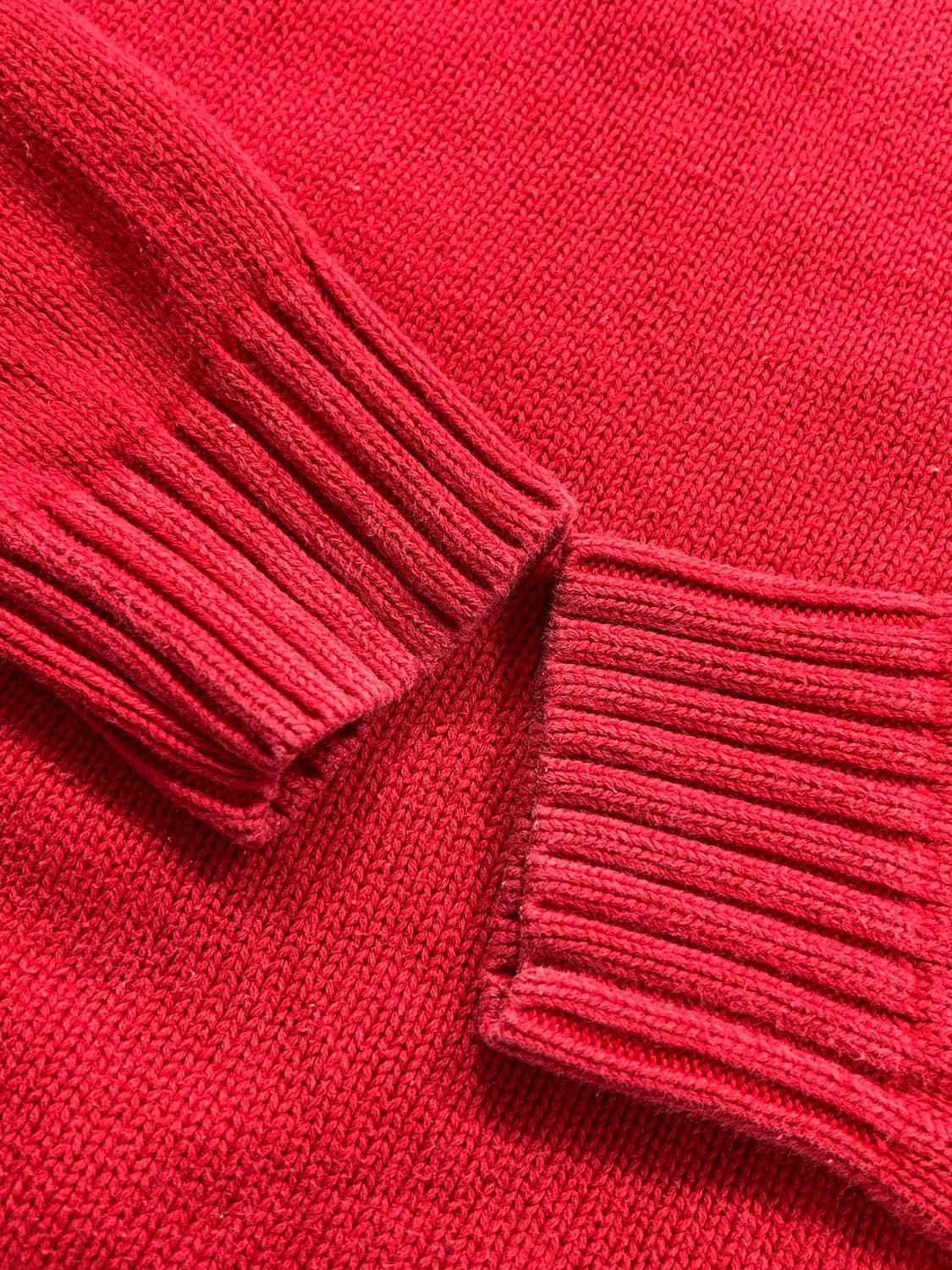 폴로 랄프로렌 빅포니 레드 하프 니트집업 XL  상품이미지6