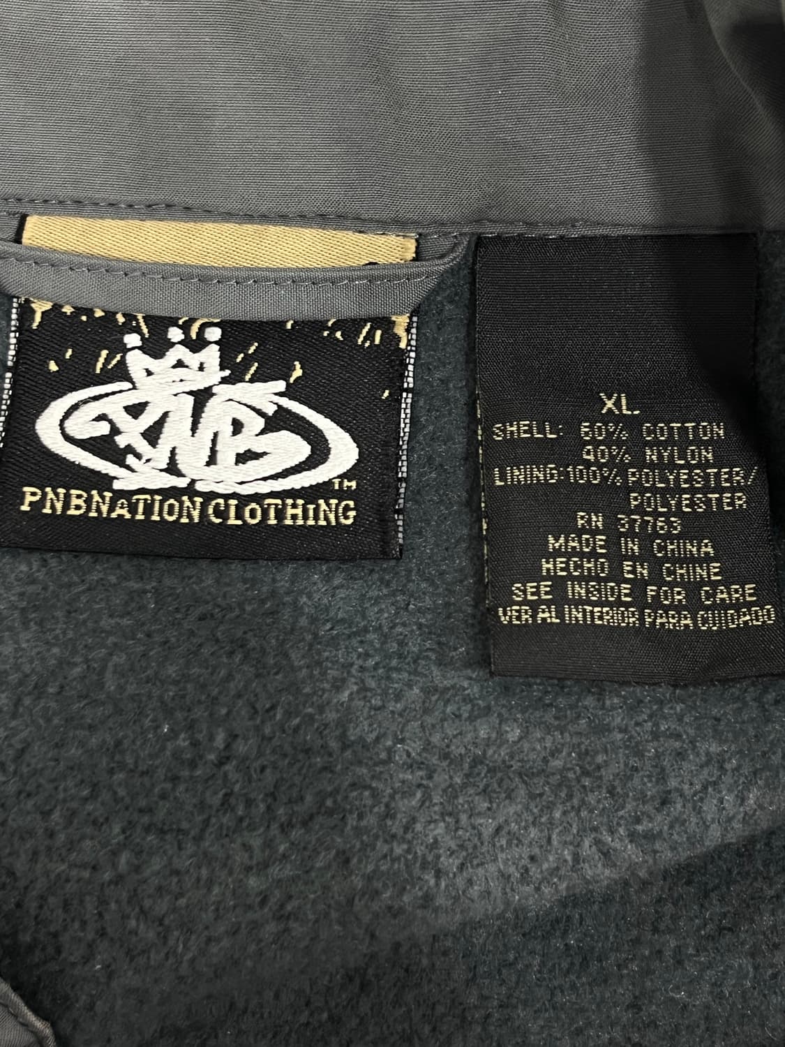 Vintage PNB Nation 안감 플리스 바람막이 자켓 XL 상품이미지7