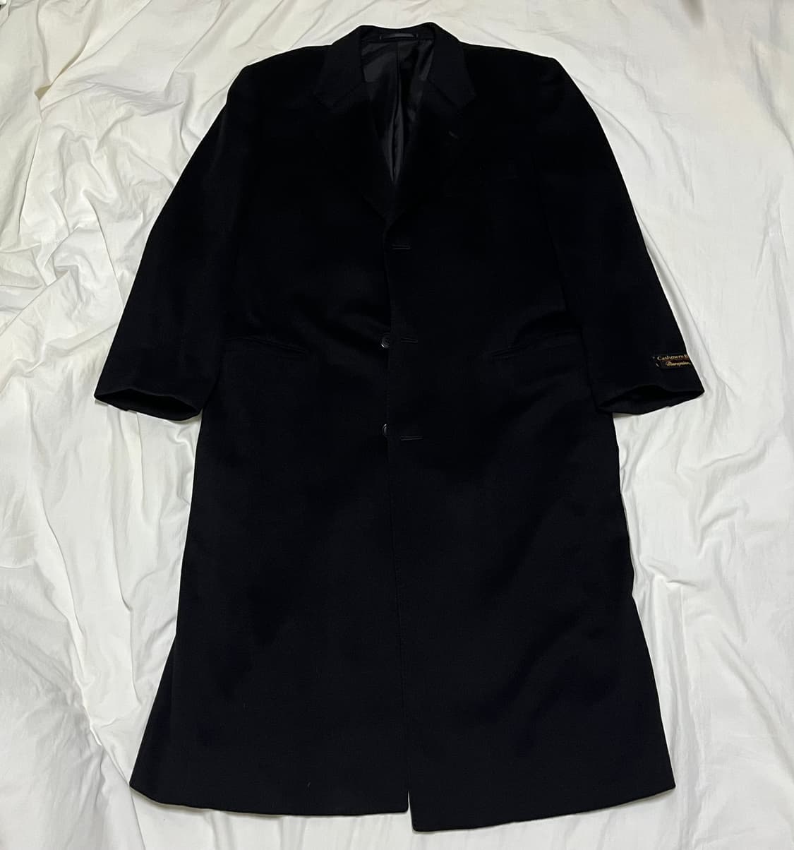 빈티지 ) 퓨어캐시미어 블랙 롱코트 상품이미지2