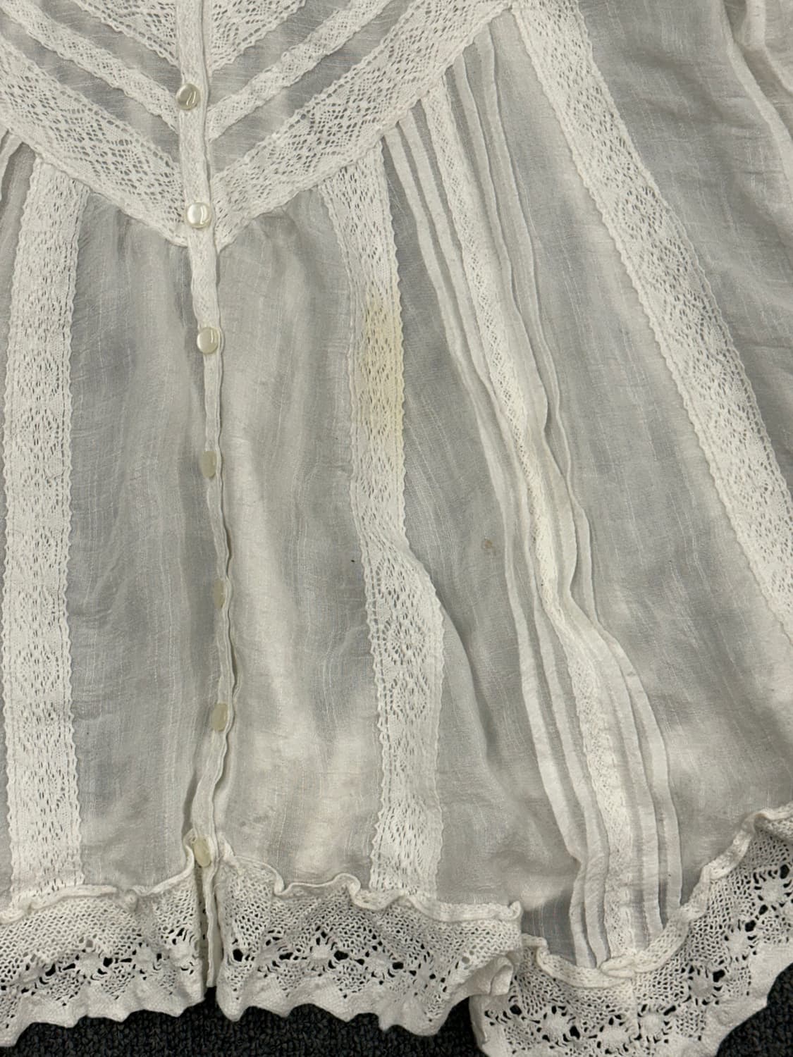 OS)Japanese vintage 여성 레이스 디테일 화이트 블라우스 상품이미지2