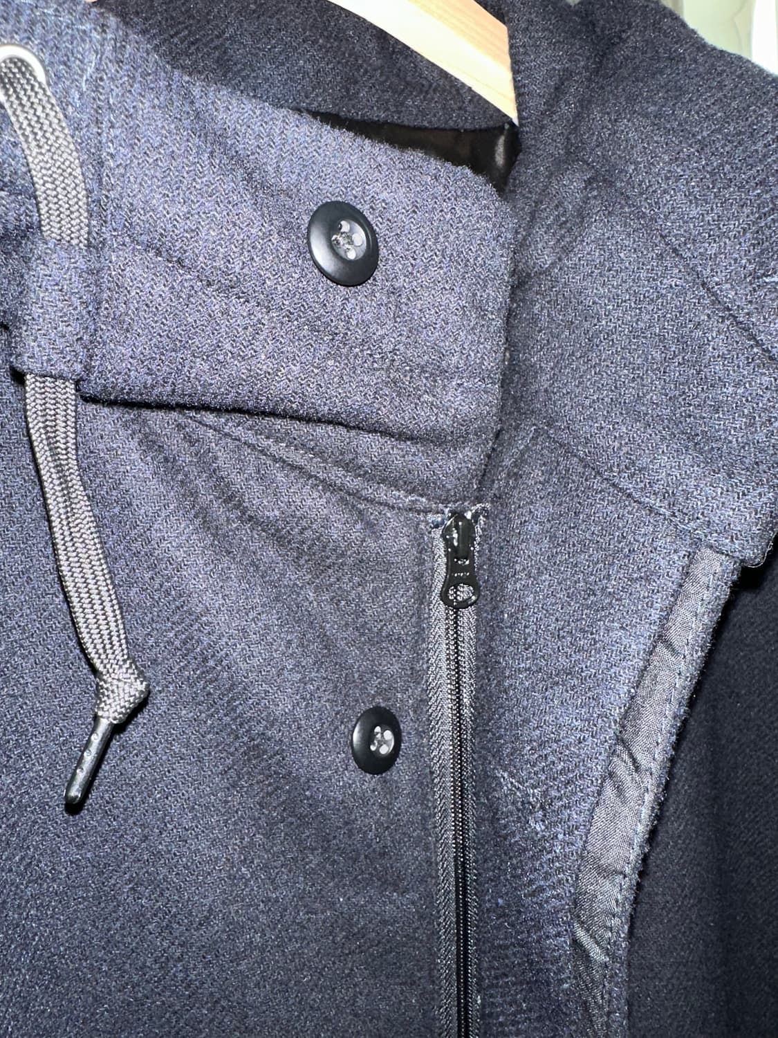 BeAMS 빔즈 울 모즈 코트 M-51 M-65 후드 다크 네이비 m 상품이미지7