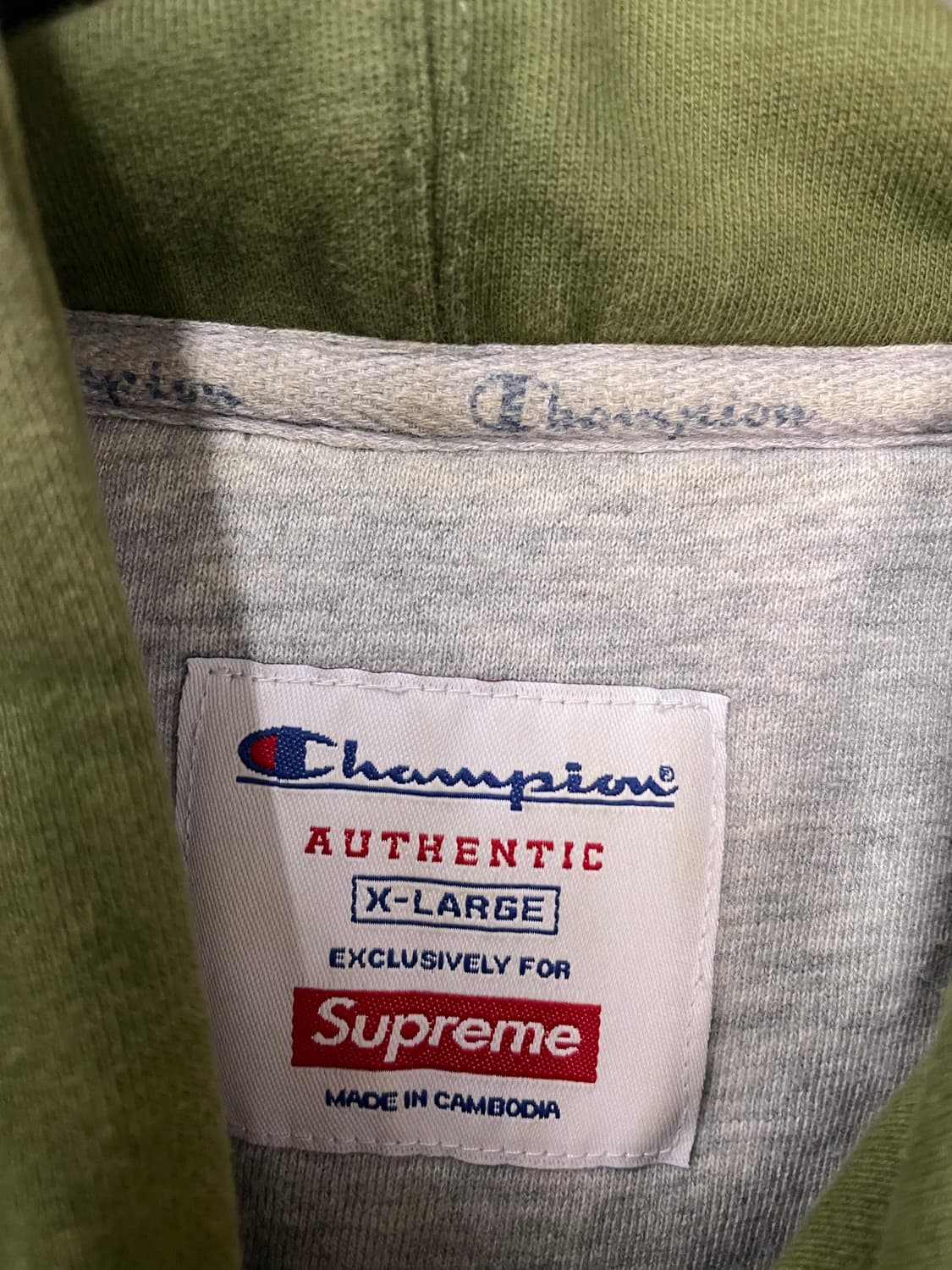 슈프림X챔피온 그린 후드 스웻셔츠 H2181 상품이미지7