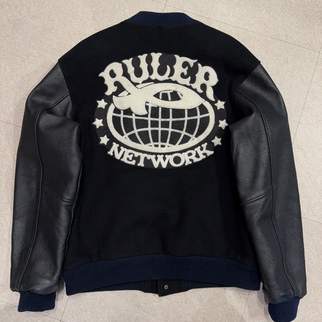 빈티지 울 레더 바시티 자켓 상품이미지4