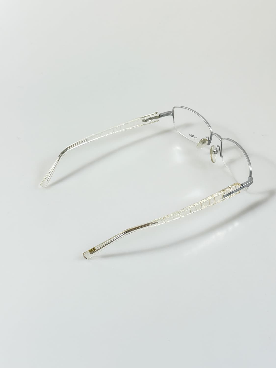 90s FURLA 실버 스퀘어 반무테 빈티지 안경 상품이미지5