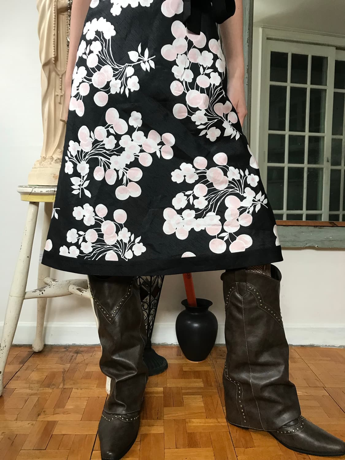 vintage velvet pattern one-piece 상품이미지7