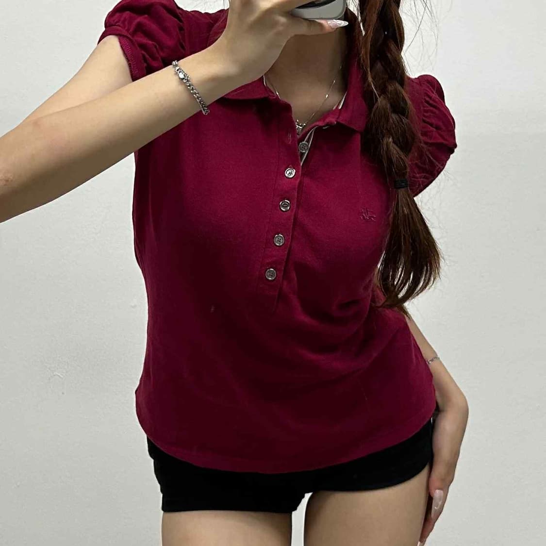 버버리 여리핏 걸즈 pk 반팔 카라티(S) 상품이미지1