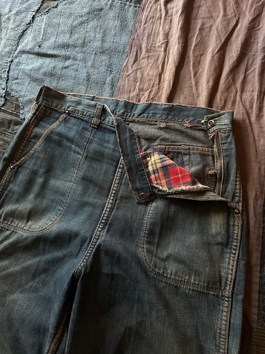1950s Vintage Side Zip Denim Work Pants 상품이미지2