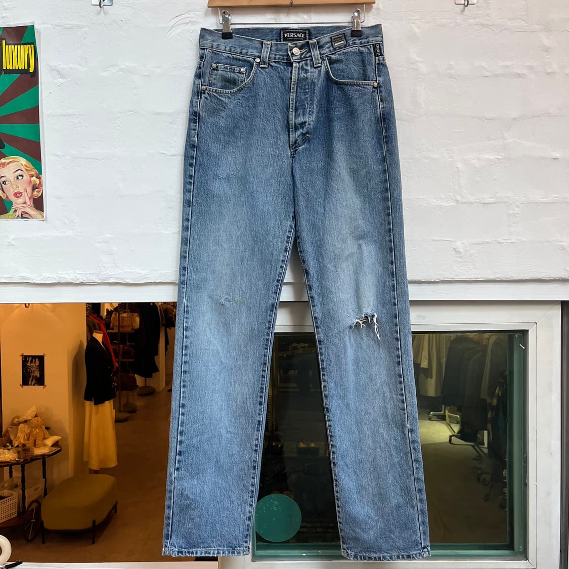Versace 라이트 워시 블루 베르사체 데님 팬츠 W29 상품이미지1
