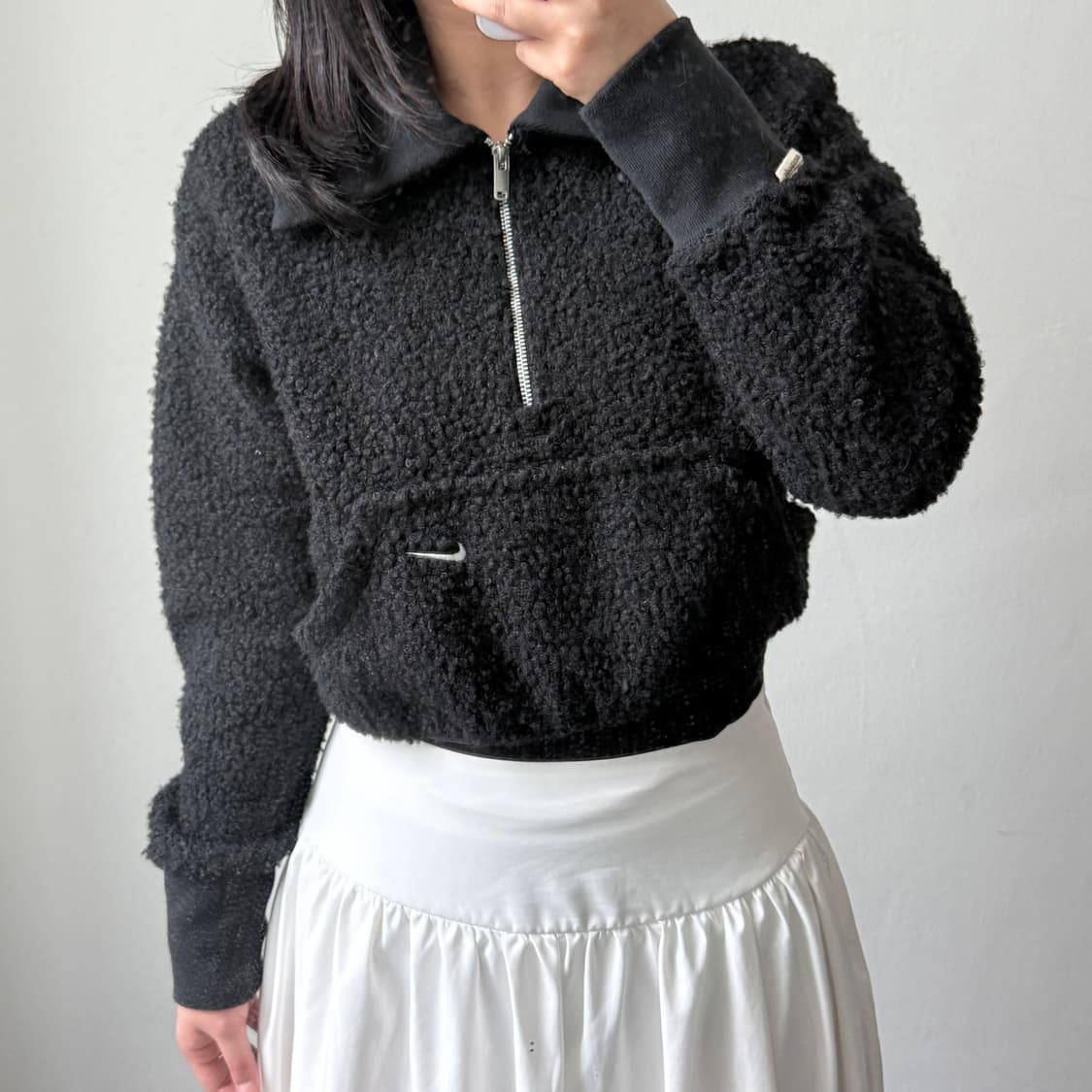 [S] 나이키 뽀글이 크롭 반집업 상품이미지1