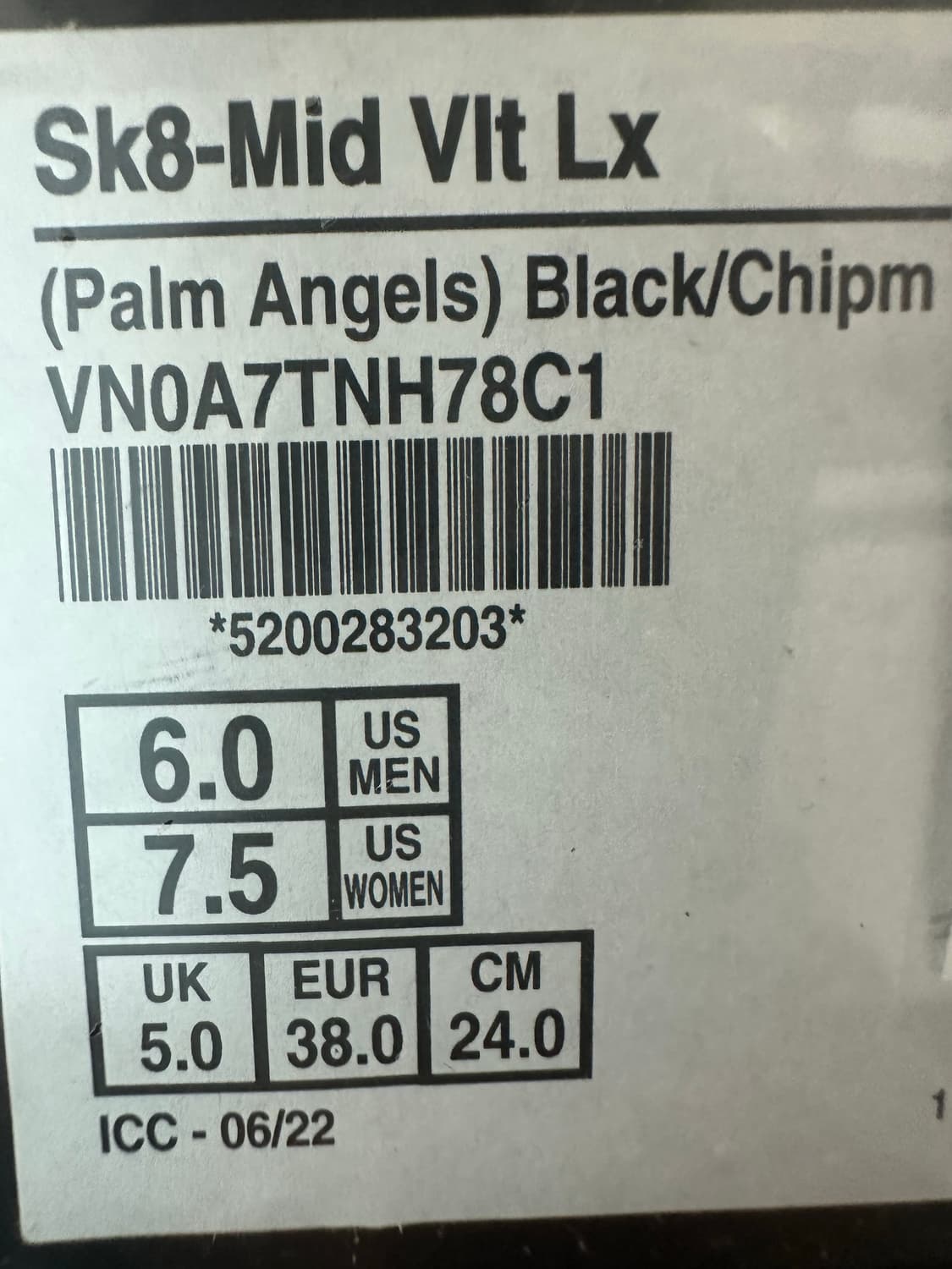 반스 볼트 스케이트 미드 팜 엔젤스 블랙 240 상품이미지3