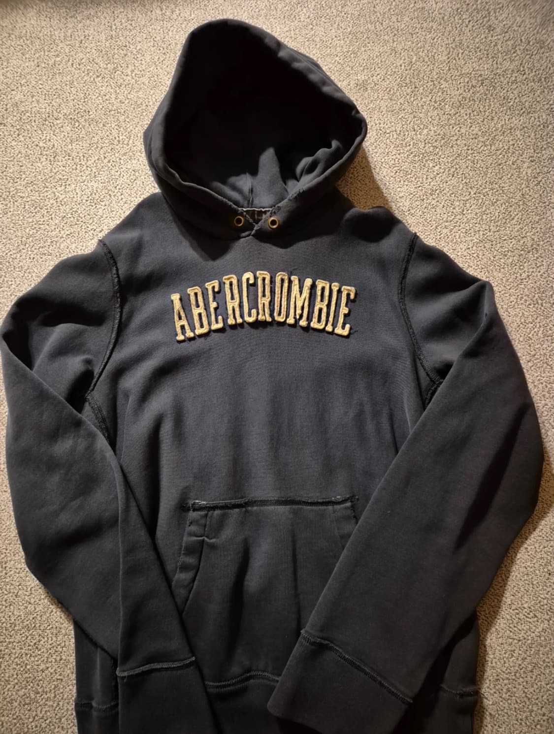 아베크롬비 빈티지 스펠로고 네이비 후드티 상품이미지1