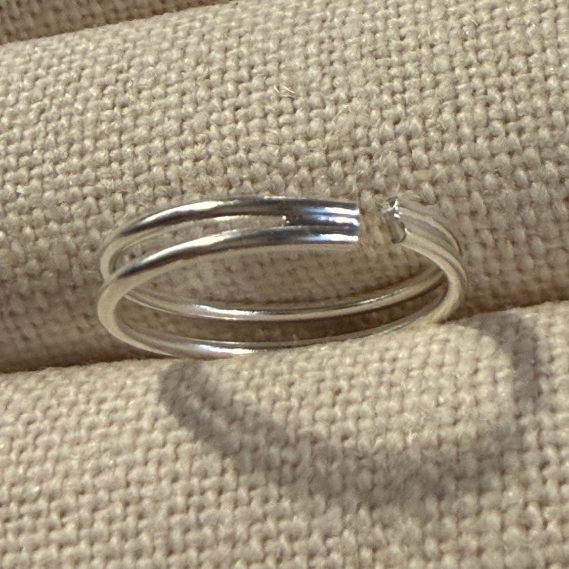 새상품 여성 오픈링 투라인 반지 은반지 실버링 상품이미지5