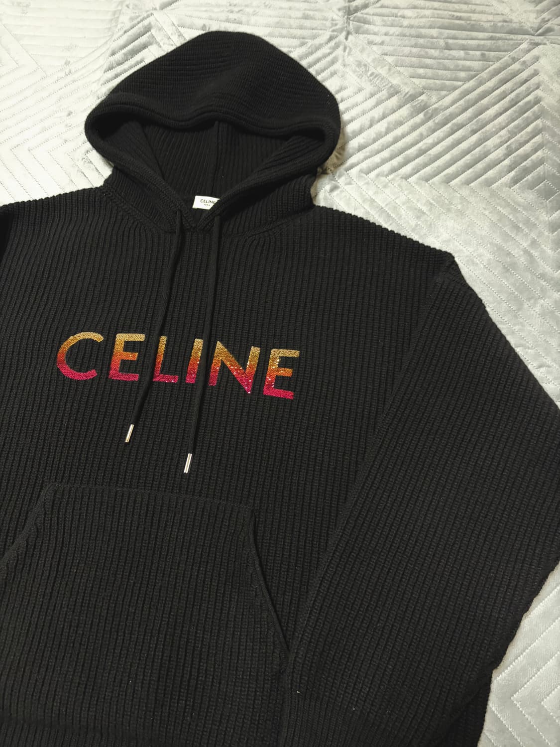 셀린느 리브드 니트 후드 상품이미지1