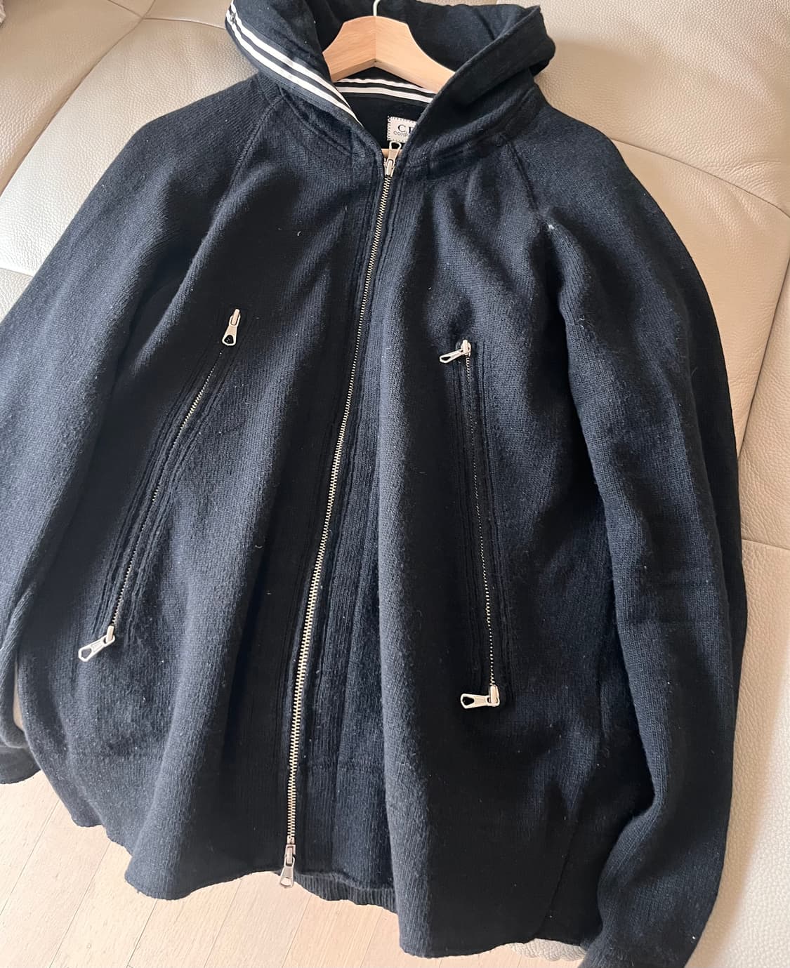 cp컴퍼니 빈티지 니트 후드집업 상품이미지1