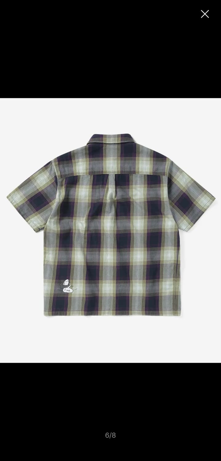 디스이즈네버댓 옴브레 반팔 체크셔츠 퍼플 상품이미지2