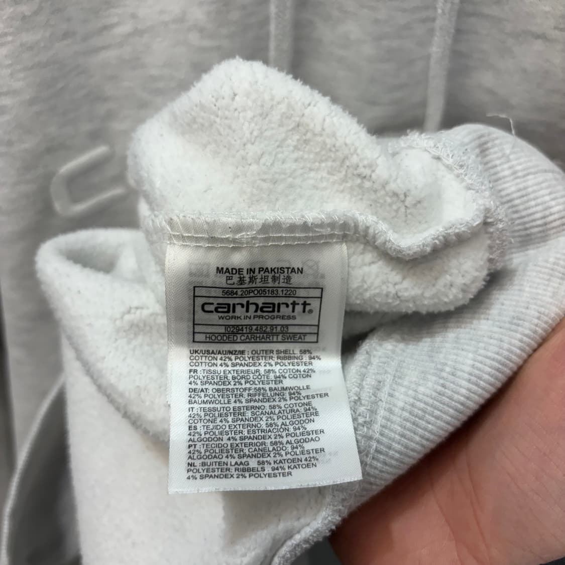 칼하트 WIP 그레이 후드티 L 상품이미지7