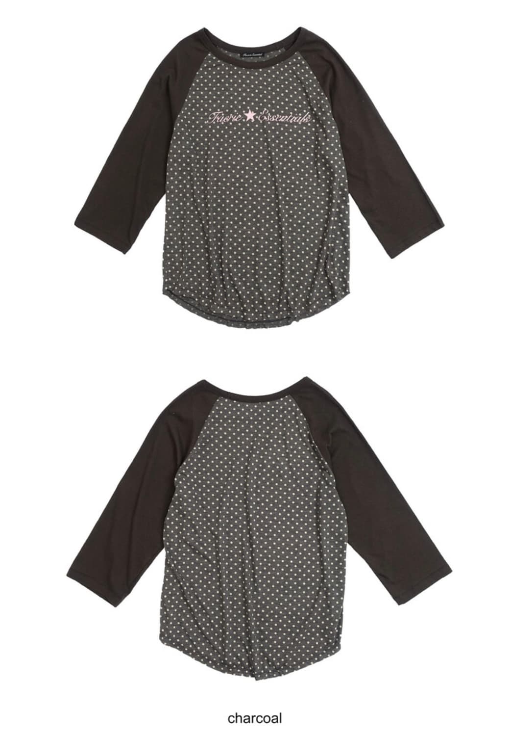 [F.E.E.S] dot raglan sleeve top (charcoa 상품이미지3