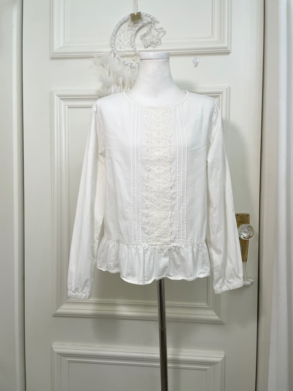 EARTH dark navy check waist shirring v-n 상품이미지8