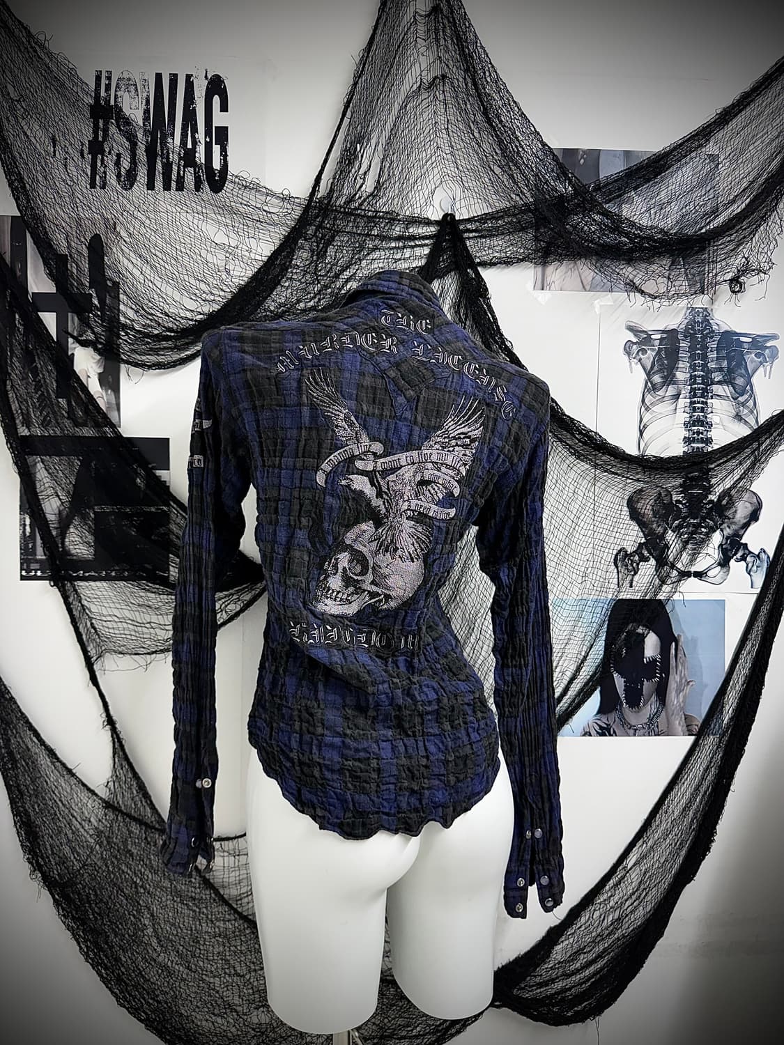 00s punk skull embriodery shirts 상품이미지1